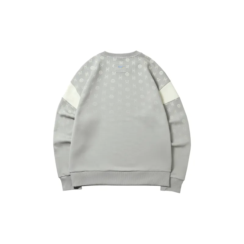 HLA Sweatshirts Unisex Light Gray Splicing 22-1