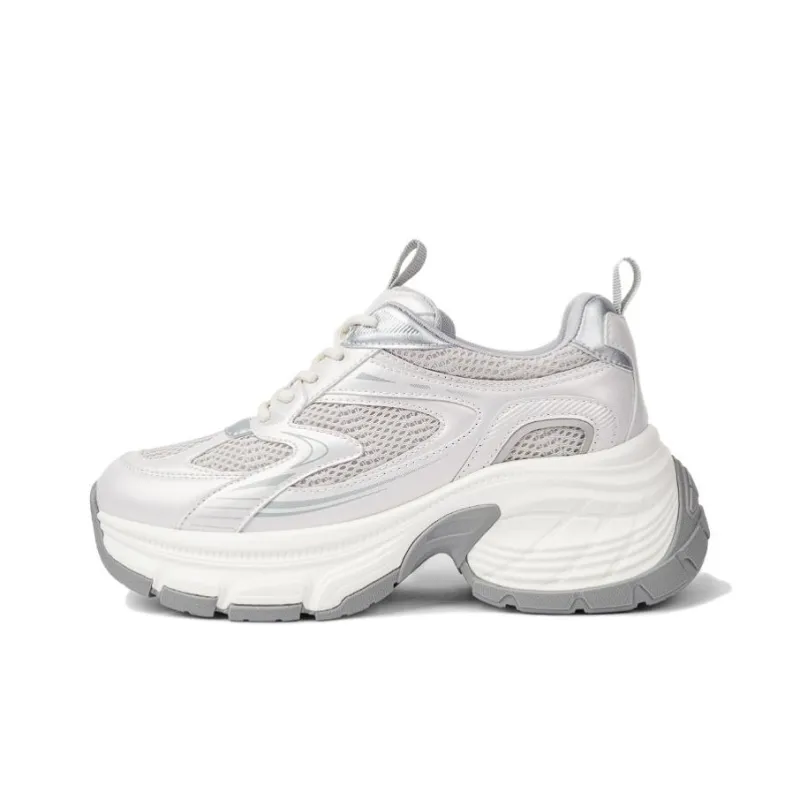 TOOMANYSHOES Space Walking Low-Top Chunky Sneakers Women's Silver-0
