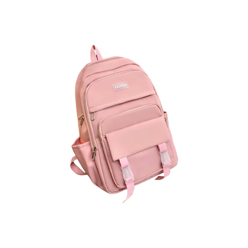 Yalu Nylon Water Repellent Backpack Tubas Unisex Black/Pink/Purple/Green/Blue-3