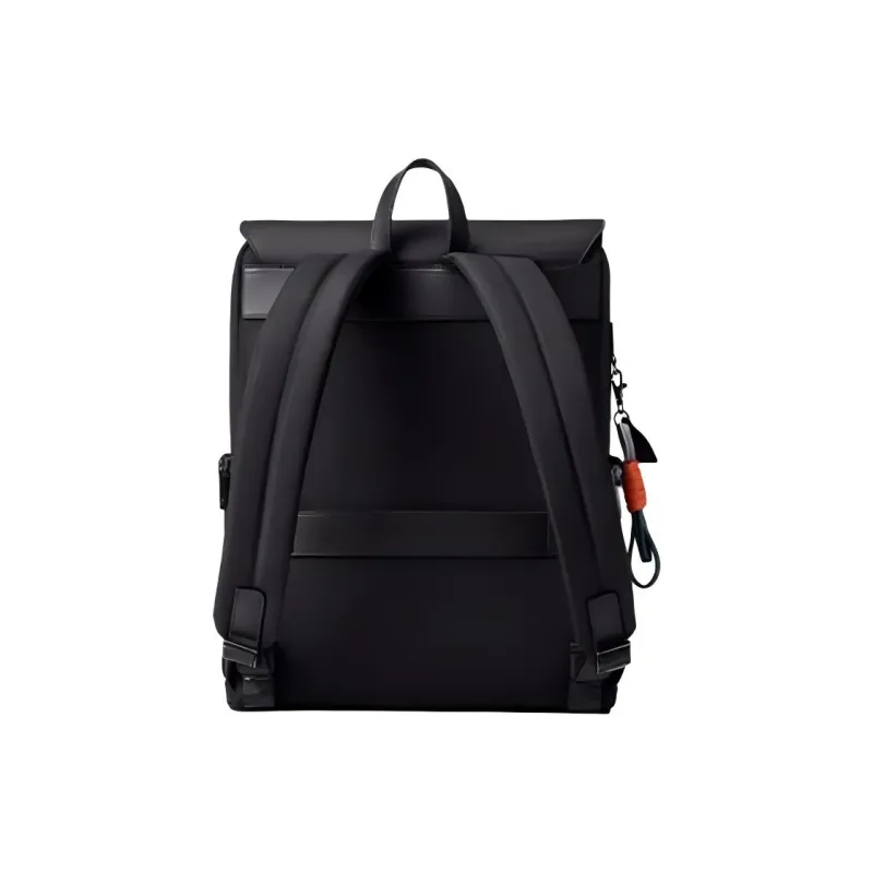 SAMSONITE Cow Split Leather Bonded Synthetic Leather Laptop Backpack Men's Black-3