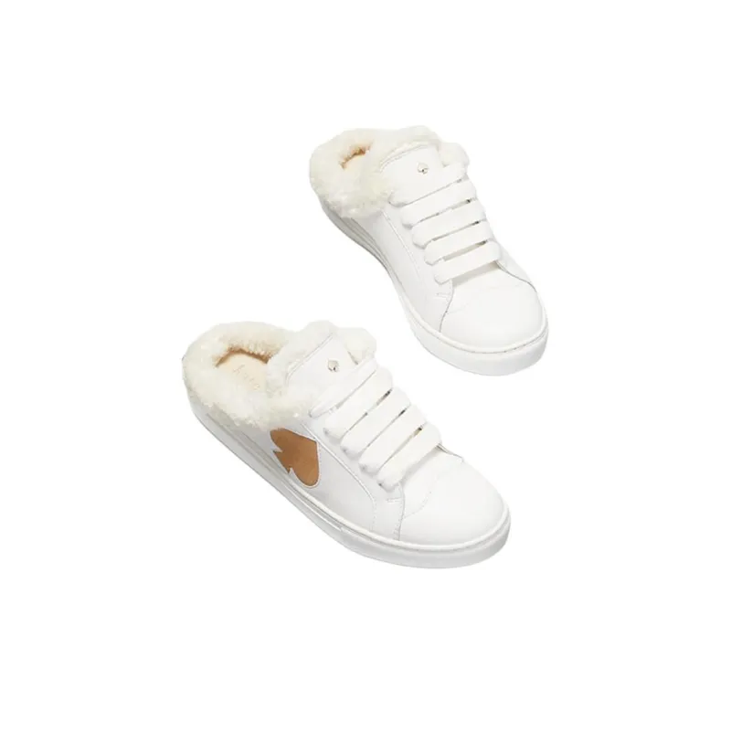 Kate Spade Wrap-toe Slippers Women's White Brown-2