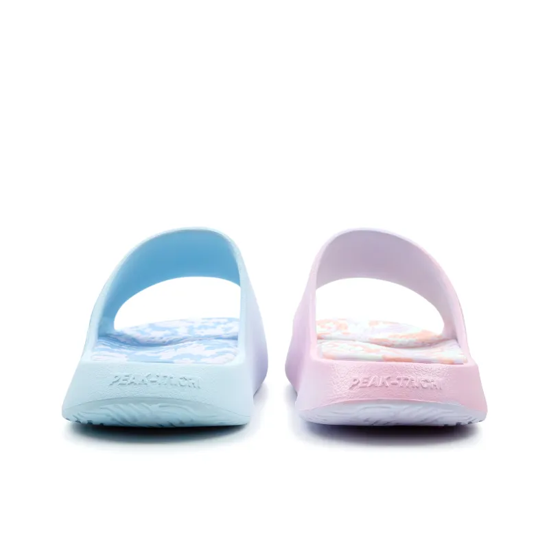 PEAK Tai Ji1.0 Odor Resistant Abrasion Resistant Cushioning Slide Slippers Unisex Pink Blue Mismatched-2