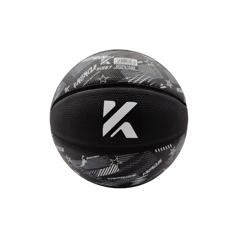 KANTANZHE Rubber Basketball Brown Black Size 7 Training Match Unisex-4