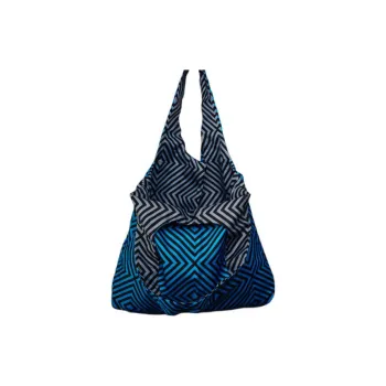 GAGA EQUIPMENT Nylon Tote Bag Shopping Bag Handbag Shoulder Bag Large Size Unisex Blue Gray Diamond Pattern