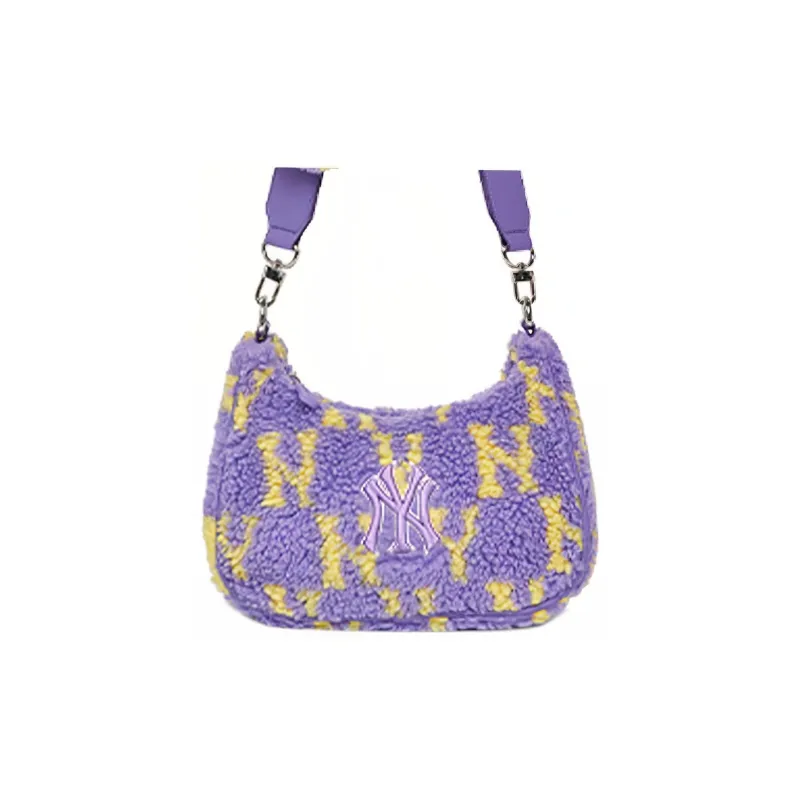 MLB Plush Combo Bag, Crossbody Bag, Shoulder Bag Regular Women's Purple Yellow Color Block-1