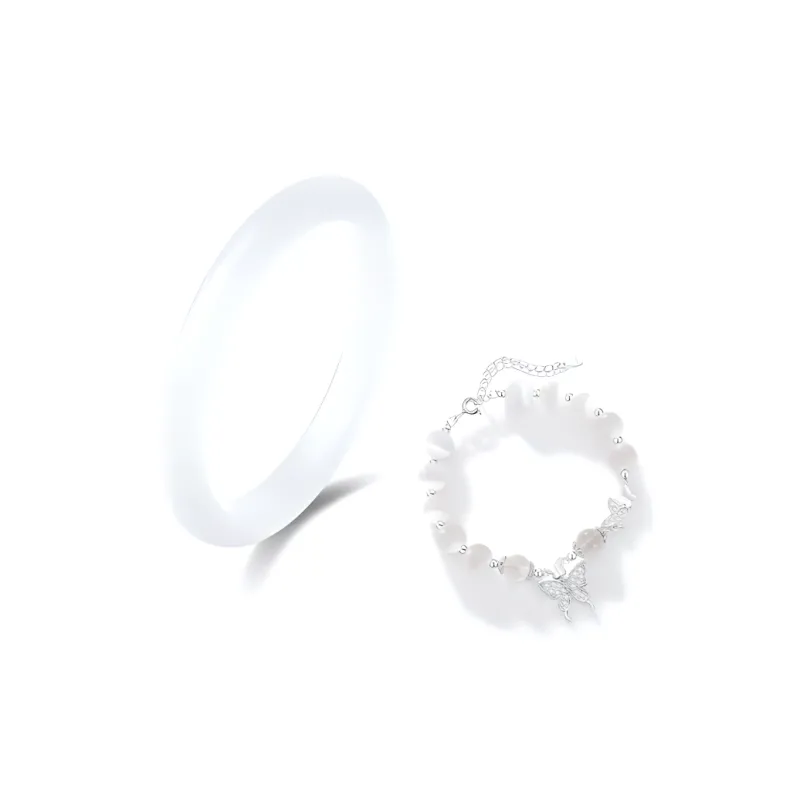 JOYDINNY Cat's Eye Stone Bangles Women's-5