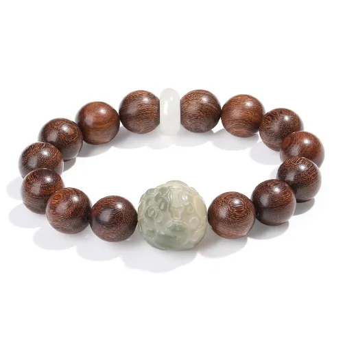 PUTUOSHANWENCHUANG Golden Sandalwood Bracelets Unisex