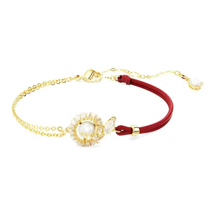 Swarovski Faux Crystal Bracelets Women's Gold/Red-1
