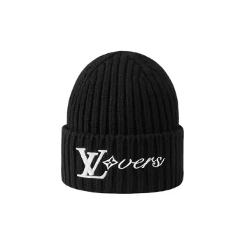 LOUIS VUITTON Sheep Wool Beanies Men's Black