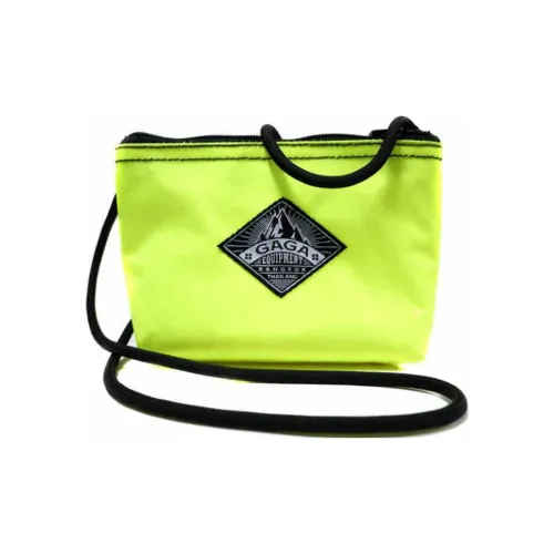 GAGA EQUIPMENT Nylon Fabric Envelope Bag Shoulder Bag Crossbody Bag Mini Unisex Neon Yellow