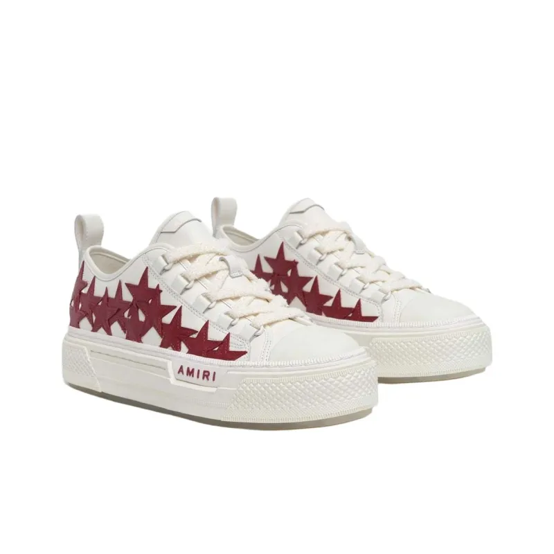 AMIRI Stars Court Low Top Skateboard Shoes Women's Red-2