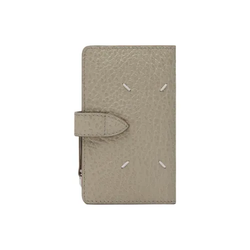 Maison Margiela Calfskin Card Holder, Wallet Women's Gray Green