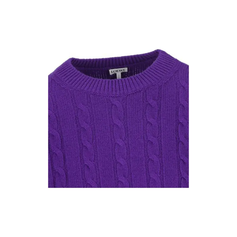 LOEWE Cable Knit Crewneck Jumper-3