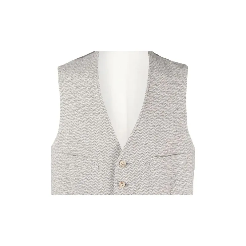 Ralph Lauren Herringbone Wool blend Waistcoat-4