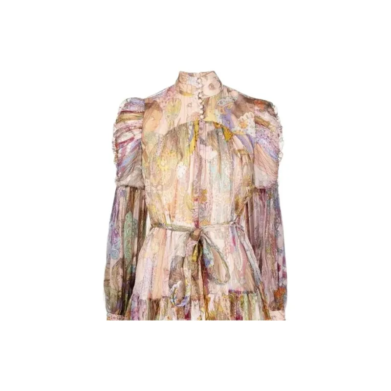 Zimmermann Kaleidoscope Lurex Long-Sleeved Mini Dress-5