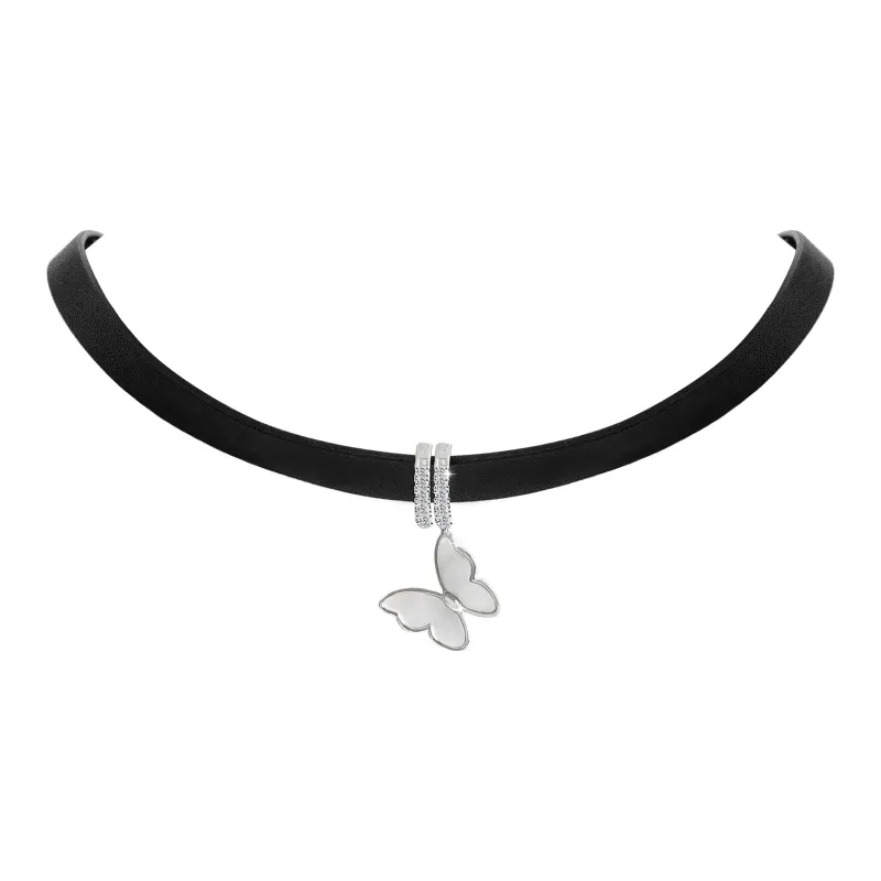 KEYS VIA PU Leather Copper Alloy Colorful Mother of Pearl Synthetic Cubic Zirconia Necklaces Women's-0