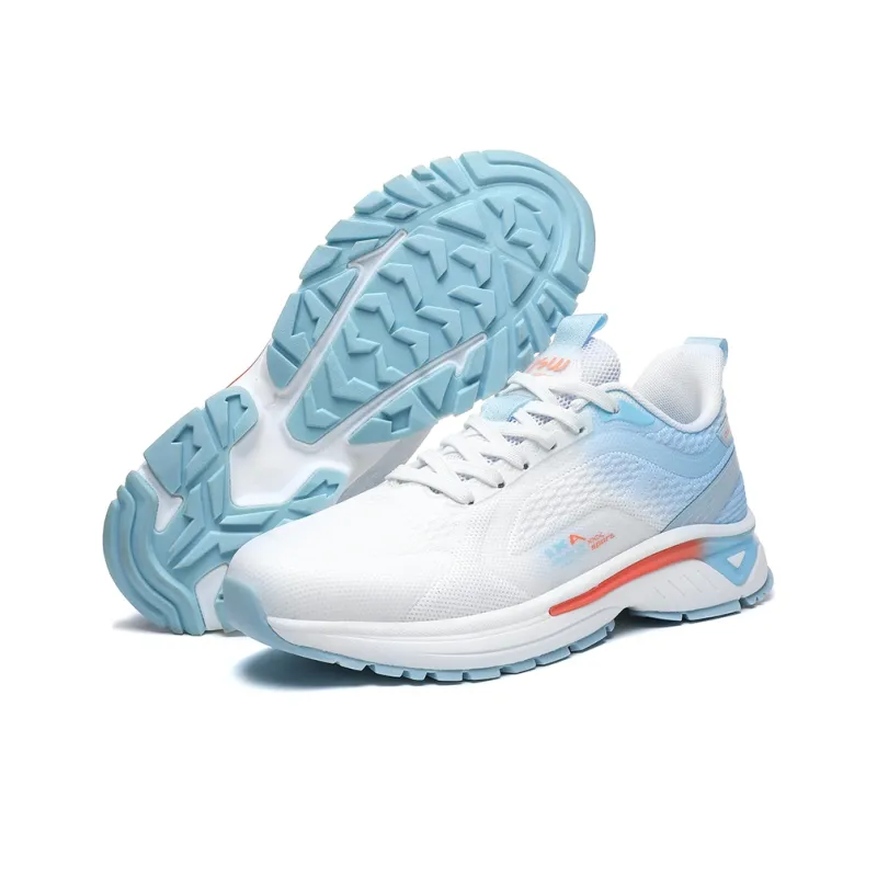 JSWEI Cushioned Slip Resistant Water Resistant Low Top Casual Running Shoes Men's White Shallow Moon-2