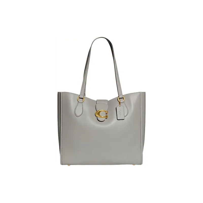 COACH Theo Tote Smooth Cow Leather Tote Bag Shopping Bag Shoulder Bag Women's Gray-0