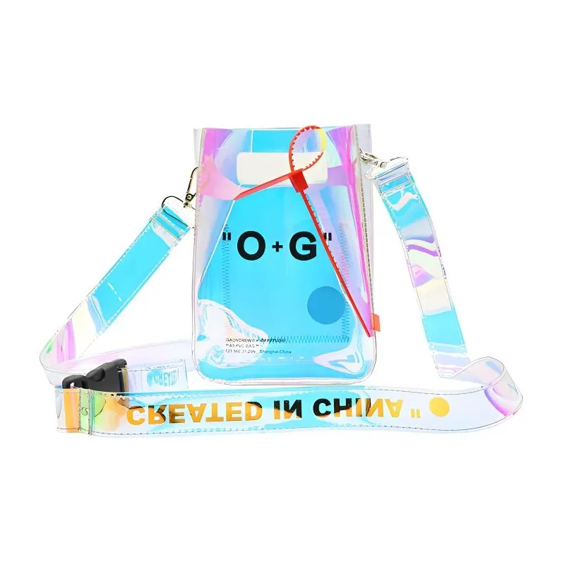 ORIGINAL X YOUTH GAON Collaboration PVC Shoulder Bag Crossbody Bag Medium Size Unisex Laser Blue-0