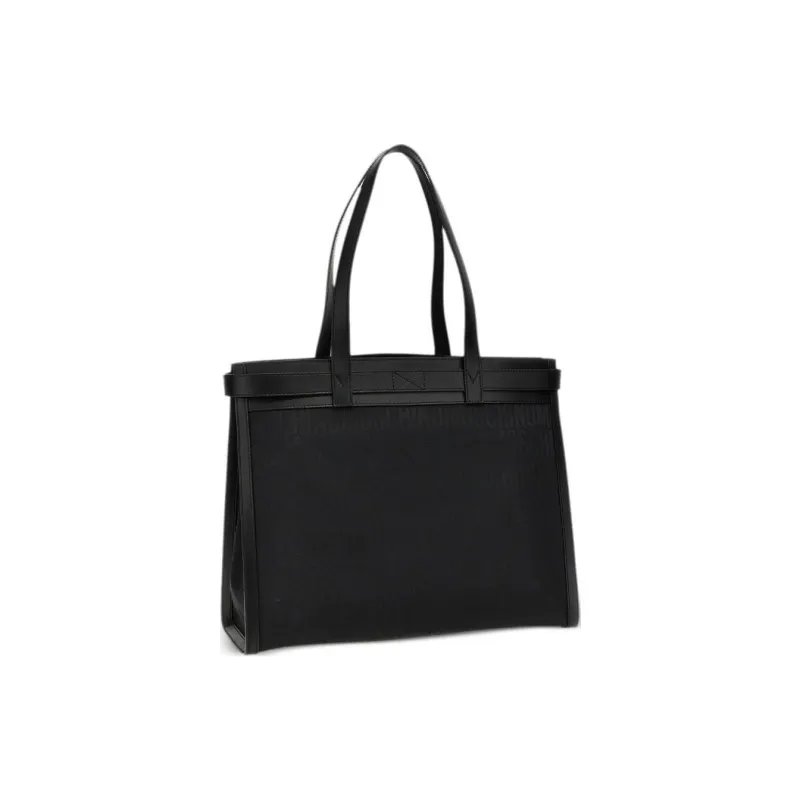 MOSCHINO Nylon Tote Bag Shopping Bag Shoulder Bag Handbag Men's Black-1