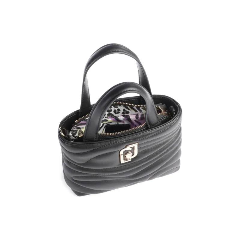 LIU·JO Polyester Tote Bag, Shopping Bag, Crossbody Bag, One Shoulder Handbag Women's Black-2