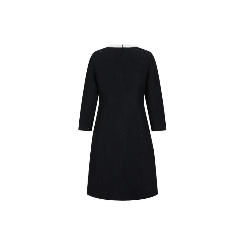JZ. ANNAKRO Long Sleeved Dresses Women's Plain Black-1