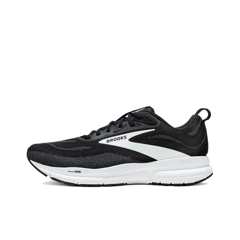 Brooks Anti Slip Wear Resistant Low Top Casual Running Shoes Men's Black Gray White-0