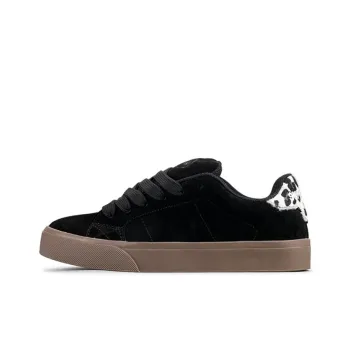 Slip Resistant Cushioning Lightweight Low Top Trendy Versatile Skateboard Shoes Women's Black Leopard Print Element