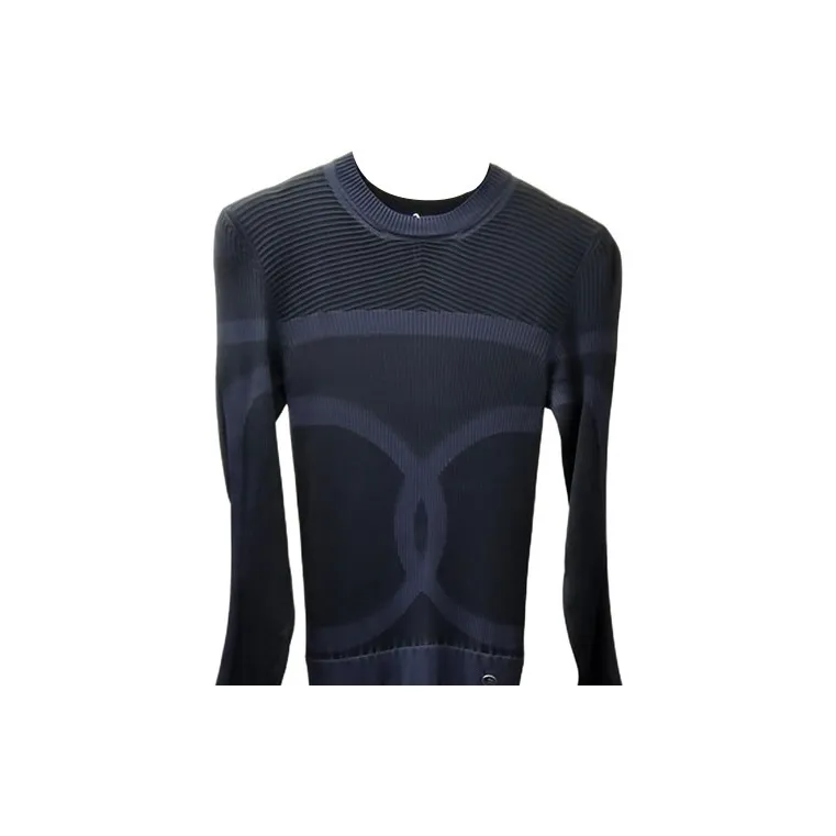 CHANEL Long Sleeved Dresses Women's Blue-2