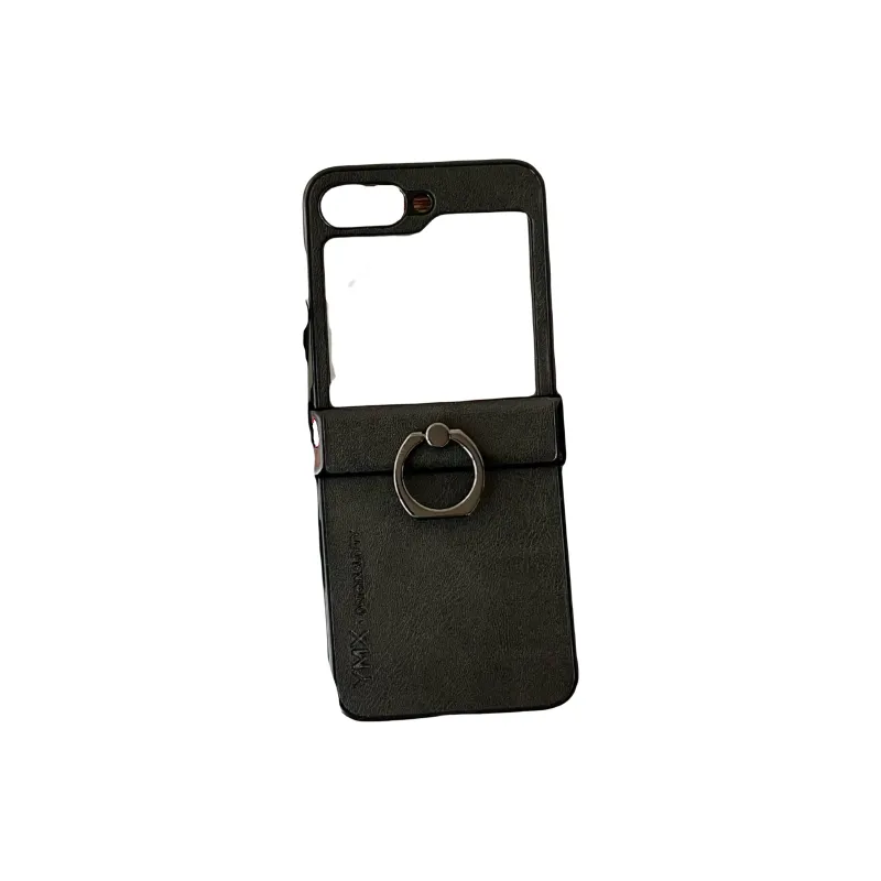 ZHUOJI Small Bull Grain Ring Buckle Material Phone Cases Compatible With Samsung Z Flip 6/Z Flip 5/Z Flip 4/Z Flip 3-4