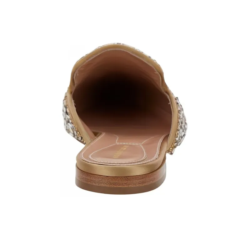 ALBERTA FERRETTI Geometric-design Mirrored-finish Slippers-4