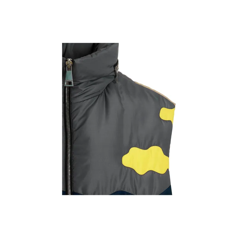 KHRISJOY Patchwork Zip Up Padded Vest-3