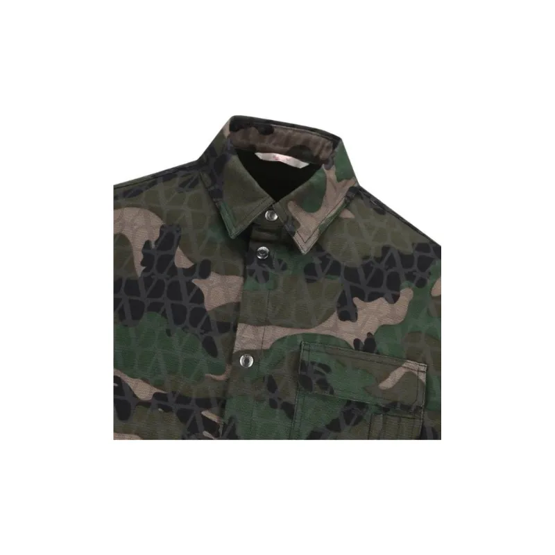 Valentino Camouflage Detailed Buttoned Jacket-6