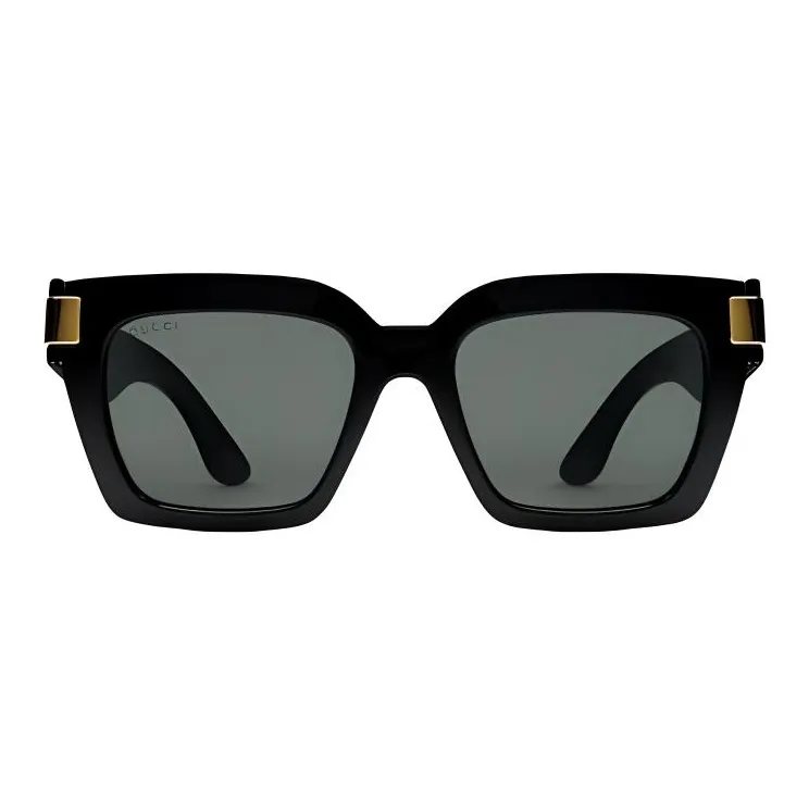 GUCCI Injection Molded Irregular Shape Sunglasses Women's Black-0