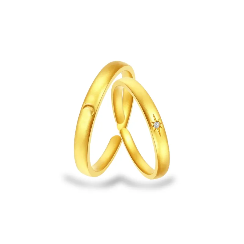 MAGICPOLE 925 Sterling Silver With Zircon Rings Unisex Gold-5