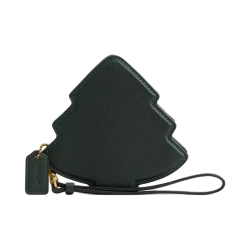 COACH Leather Coin Purse Mini Women's Amazon Green