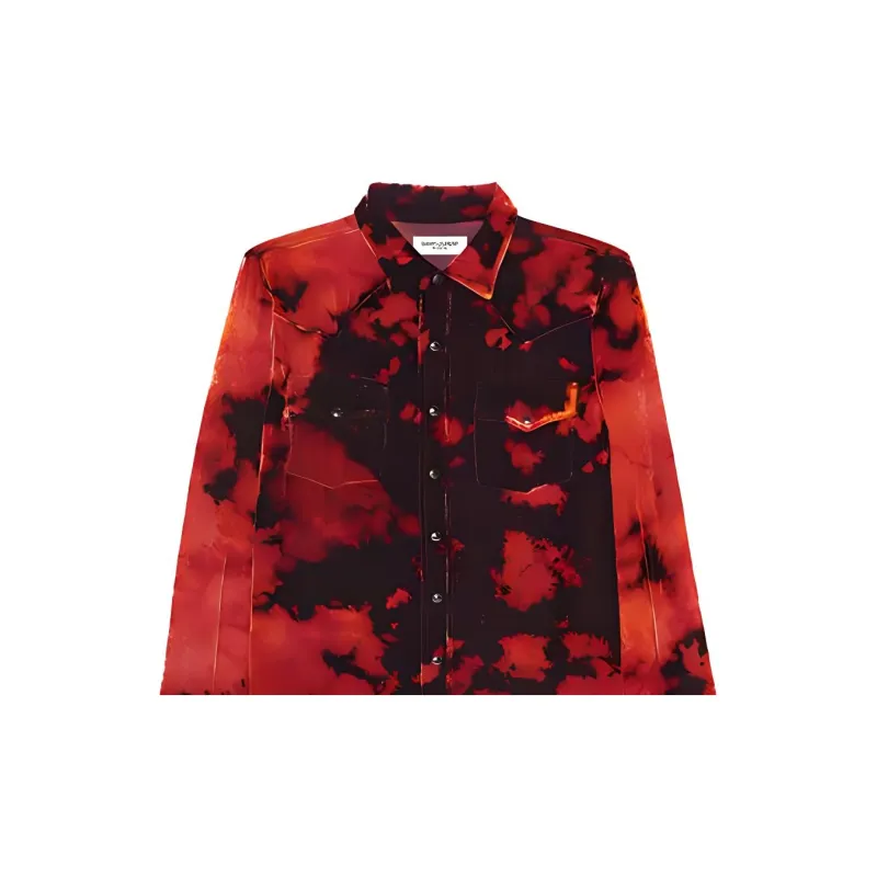 SAINT LAURENT Shirts Men Burgundy-2