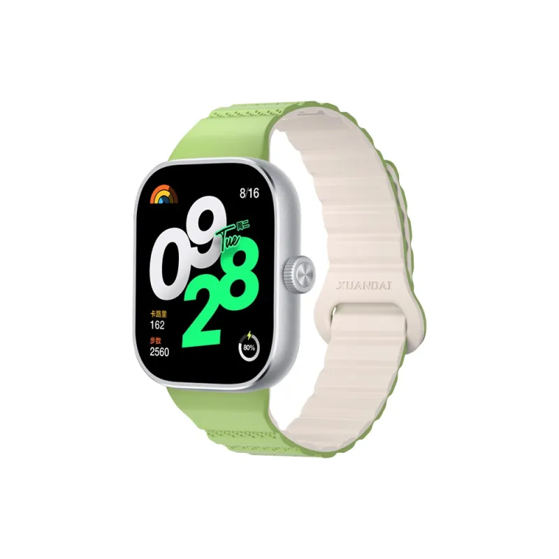 IBOANN Watch Band Red Beige Compatibility Silicone Material-4