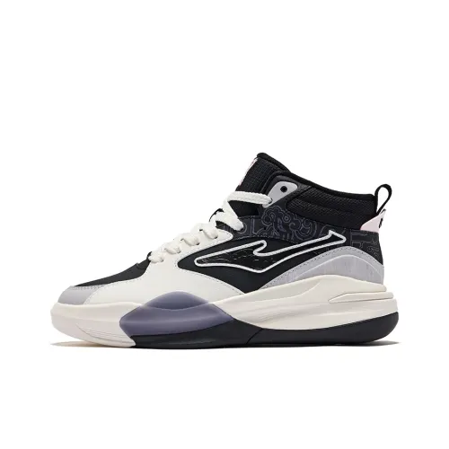 Erke Tang Palace Night Garden 3V2 Warm Anti Slip And Wear Resistant High Top Skateboard Shoes Women's Black Gray White