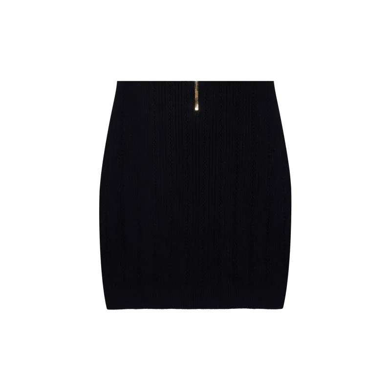BALMAIN Short Sleeved Dress Women's Black-7