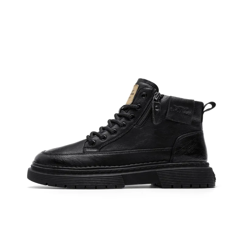 G.N.SHIJIA Casual Shoes Men Mid Top Black/Brown-10