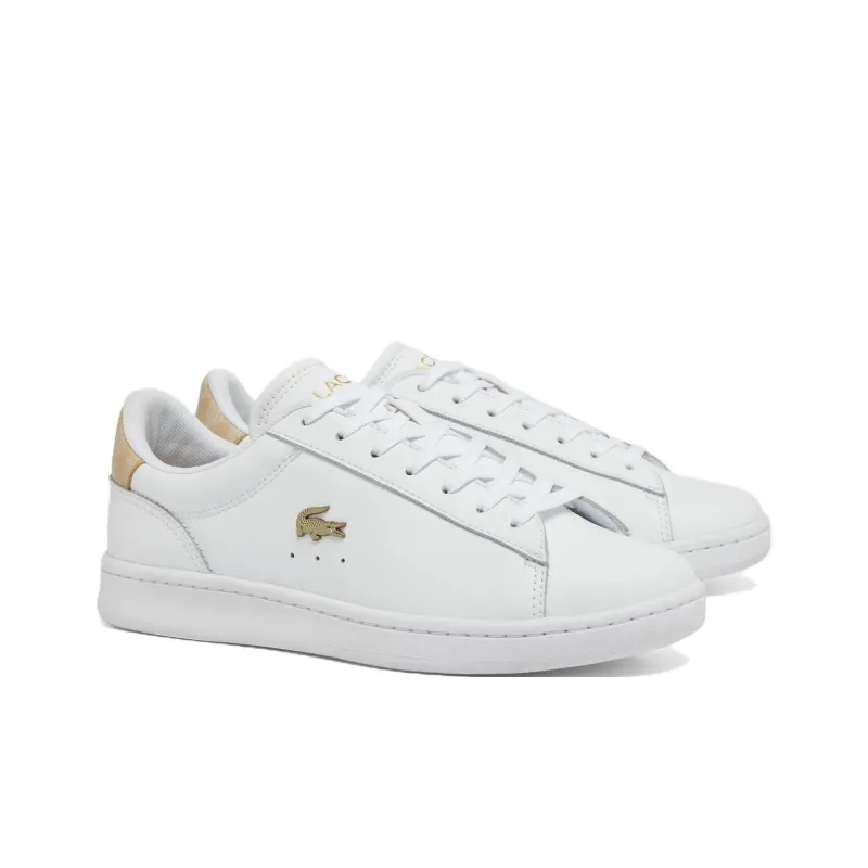 LACOSTE Carnaby Set Low Top Skateboard Shoes Women's White Brown-1