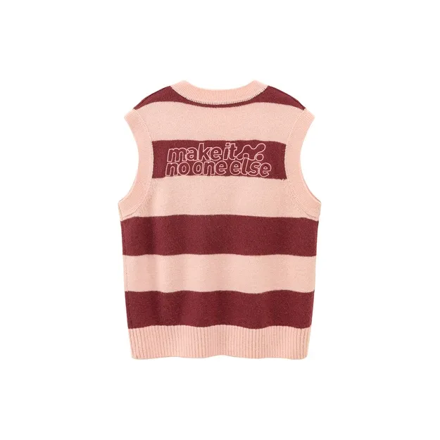 NO ONE ELSE Vests Unisex Red Stripes-1