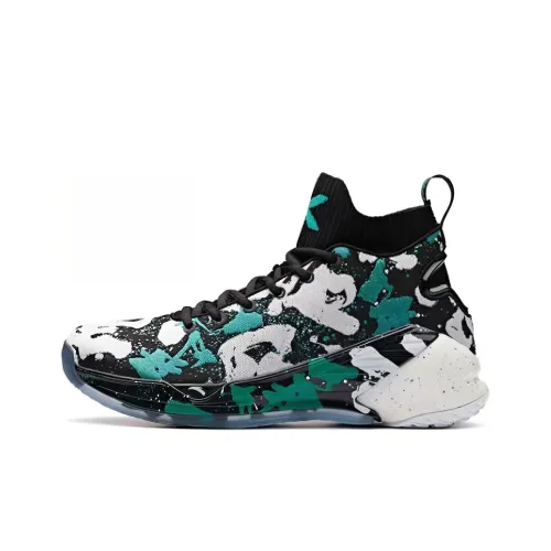 Anta KT4 KT 4 Cushioning, Abrasion Resistant, Slip Resistant Mid Top Performance Basketball Shoes Men's Green White