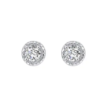 Heart Grass 999 Fine Silver Stud Earrings Women's