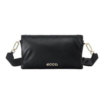 Ecco Cow Leather Crossbody Bag Shoulder Bag Large Size Women's Black