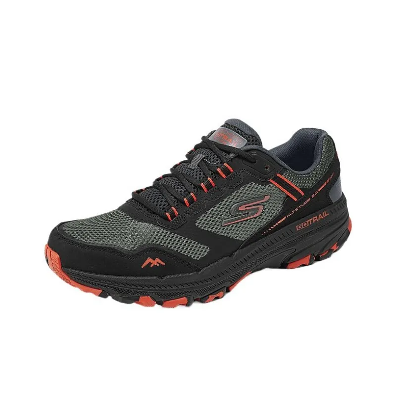 Skechers GO RUN Trail Altitude 2.0 Cushioning Low Top Running Shoes Men's Black Orange-1