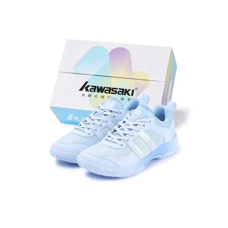 Kawasaki Abrasion Resistant Breathable Coverage Low Top Badminton Shoes Unisex Blue-6