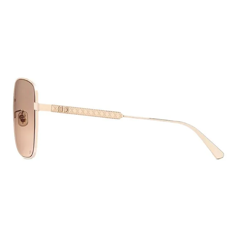 DIOR Metal Square Sunglasses Unisex Gold-3