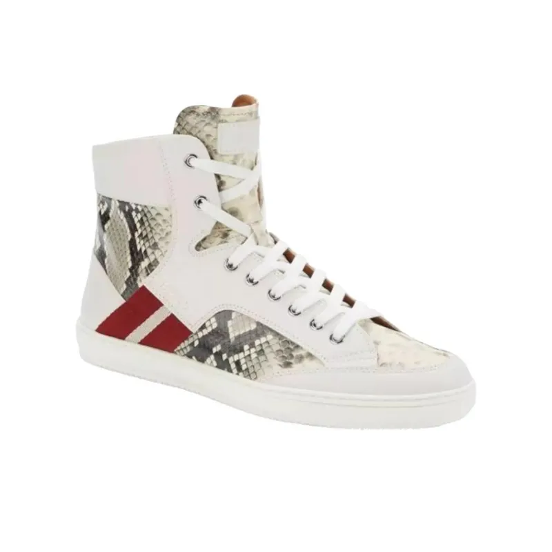 BALLY High Top Skateboard Shoes Men's White-2